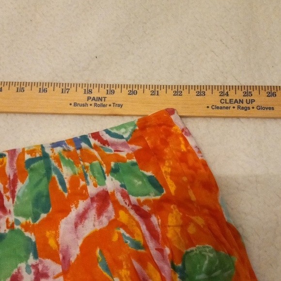 Lauren Ralph Lauren Skirt 22W Watercolor Floral Leaf Print Vibrant Art to Wear - Picture 9 of 12